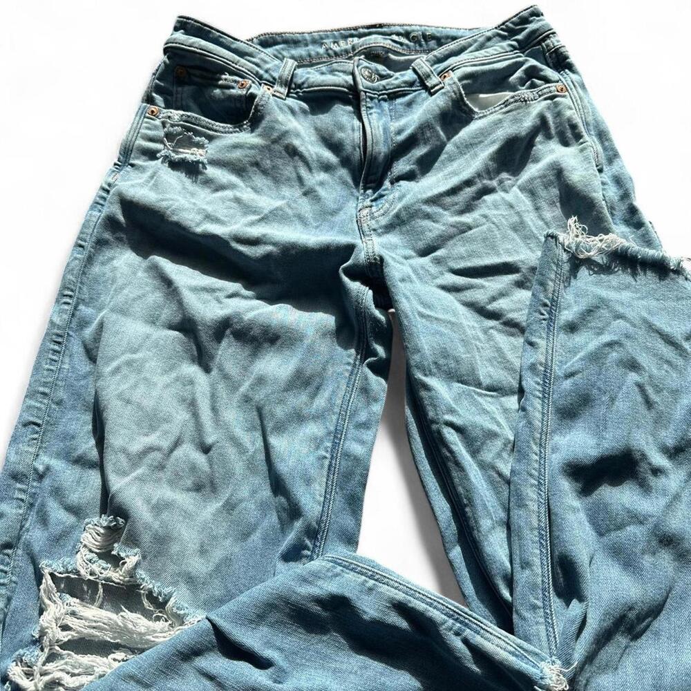 American Eagle Low-Rise Baggy Wide Leg Jeans Size 6 - Picture 2 of 8